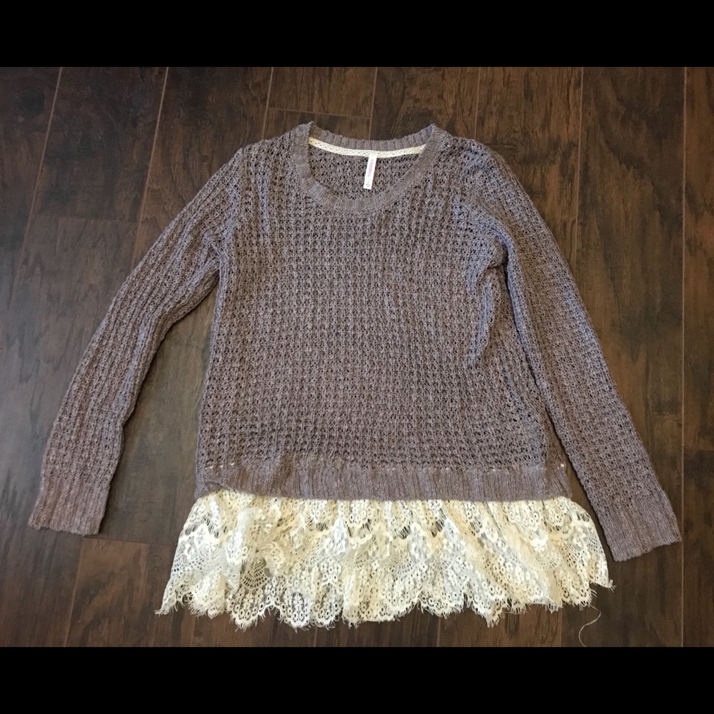 Xhiliration purpleish/Grey sweater